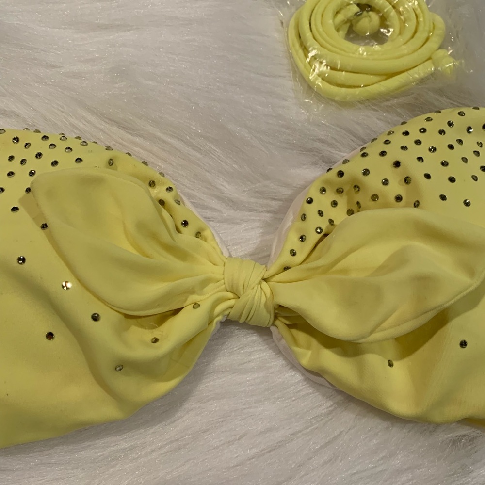 Victoria’s Secret yellow strapless swim top